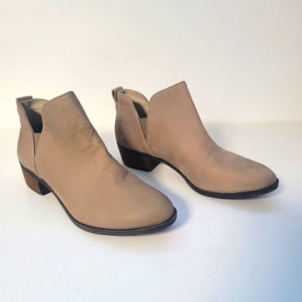 BP tan pull on ankle booties Size 7m